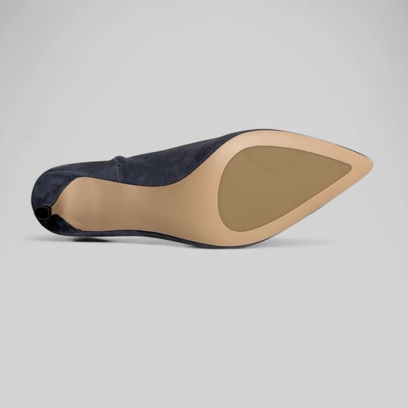 NWOB TALBOTS Gray Suede Ankle Boots Woman's sz 11 Kitten Heel Leather - Picture 7 of 14